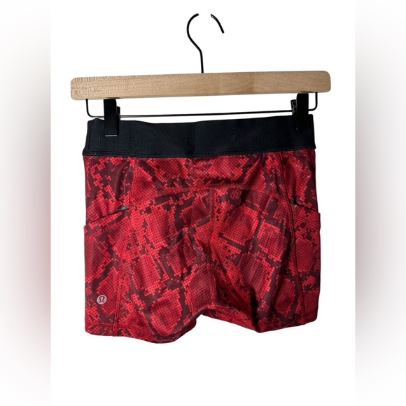 Lululemon What The Sport Shorts 4 Ziggy Snake Red Tide Cranberry - Picture 6 of 8